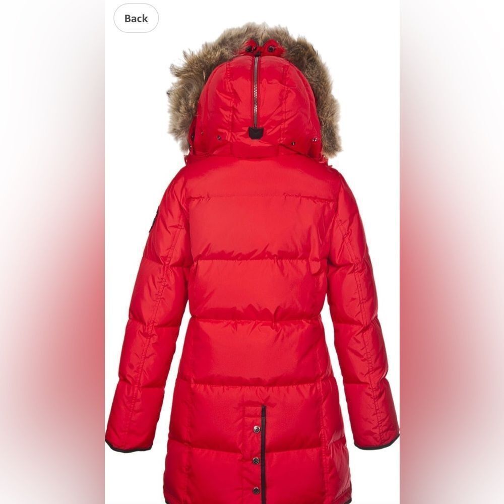 Pajar Women's Cougar Long Down Parka with removable Fur Hood, S, Used see pics - Picture 3 of 15